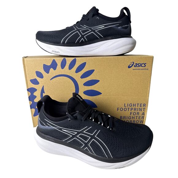 Asics Gel Nimbus 25 Running Athletic Shoe Men's 9 EE Wide Black/pure Silver - Picture 1 of 12